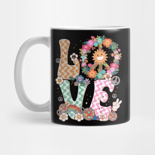 Peace Sign Love 60s 70s Costume Groovy Hippie Theme Party Mug